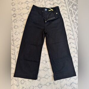 Maeve Black Flare Wide-Leg Jeans